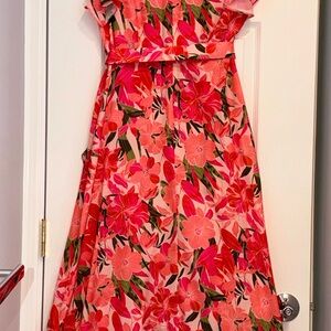 Ava & Aiden Vibrant Pink Floral Maxi Dress